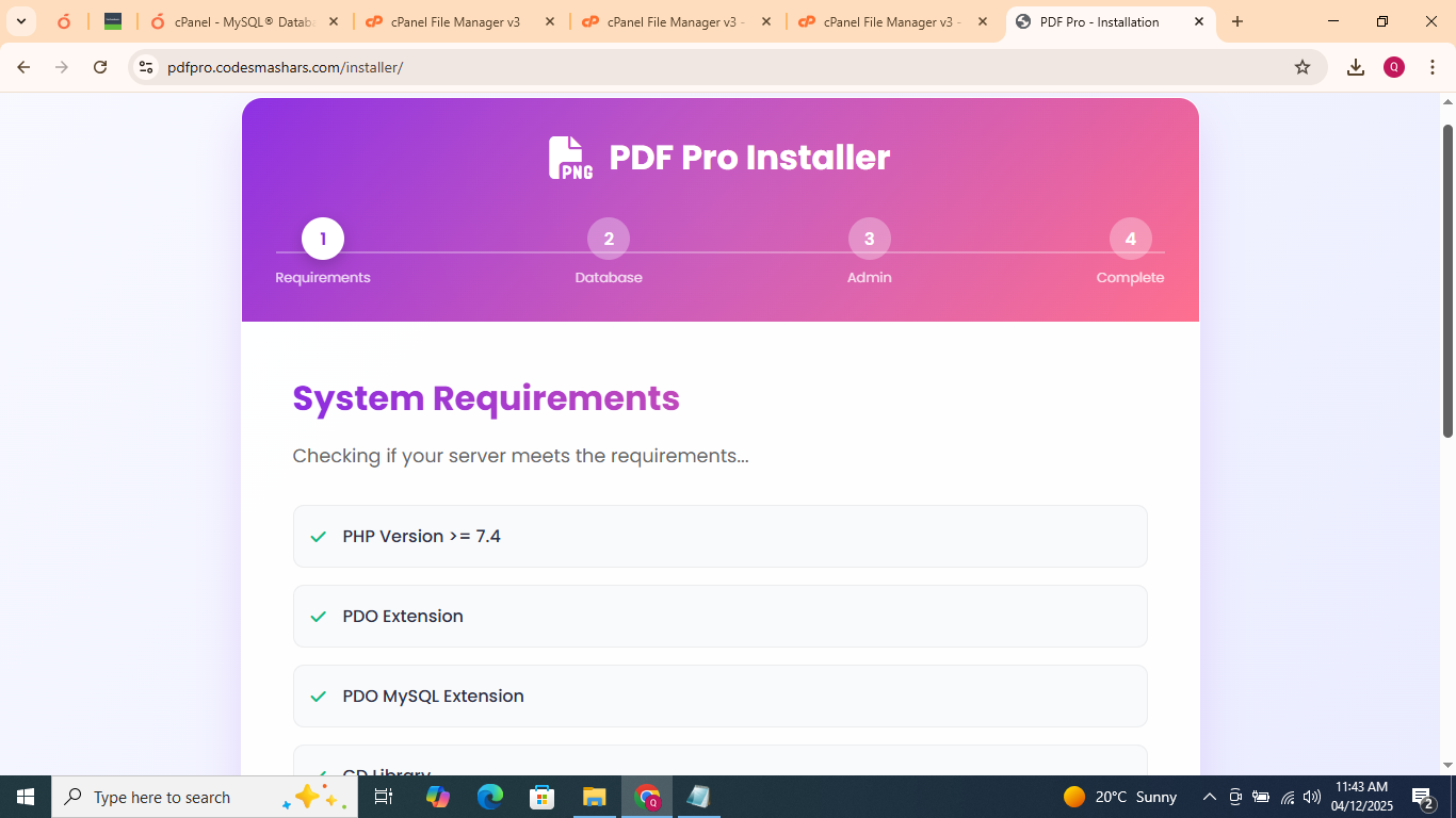 PDF Pro Installer Welcome Screen